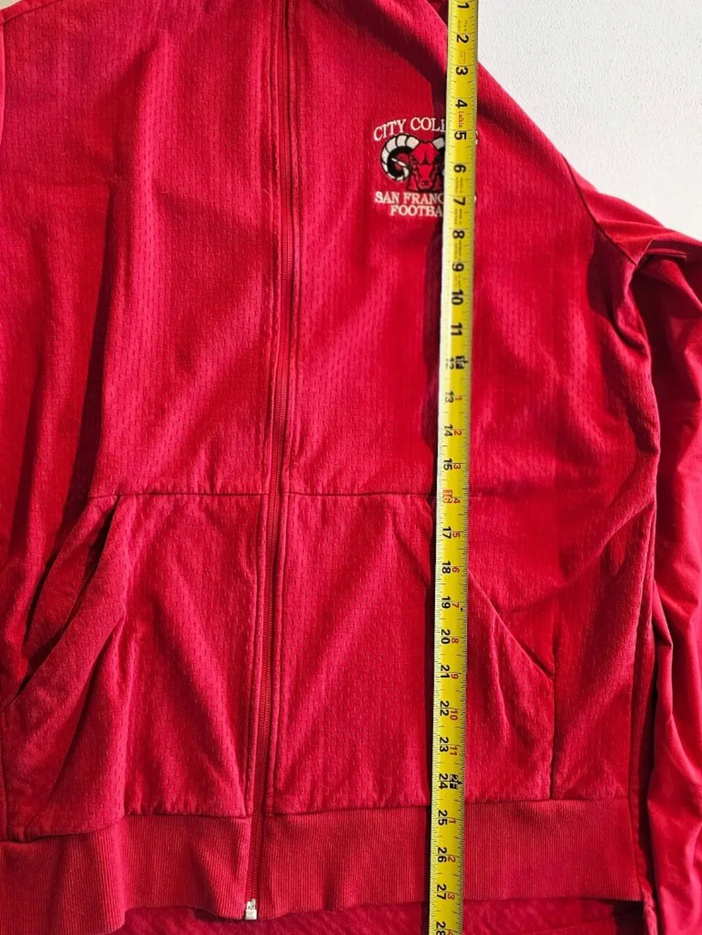 Adidas City College Of San Francisco Football Full Zip Hoodie w/Zippered Pockets
